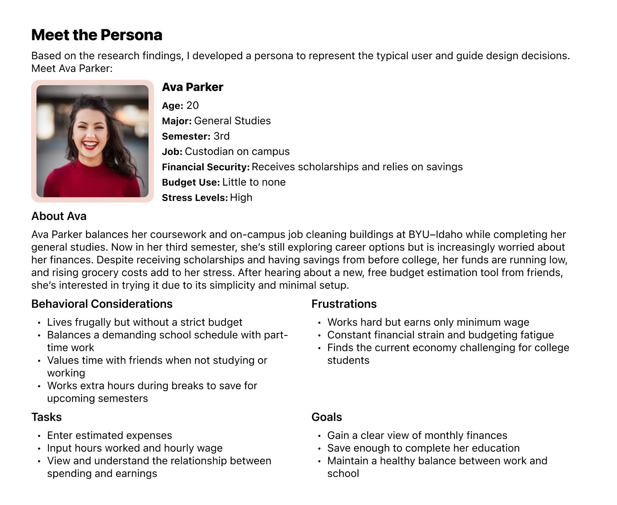Fig. 02 — Persona: Ava Parker